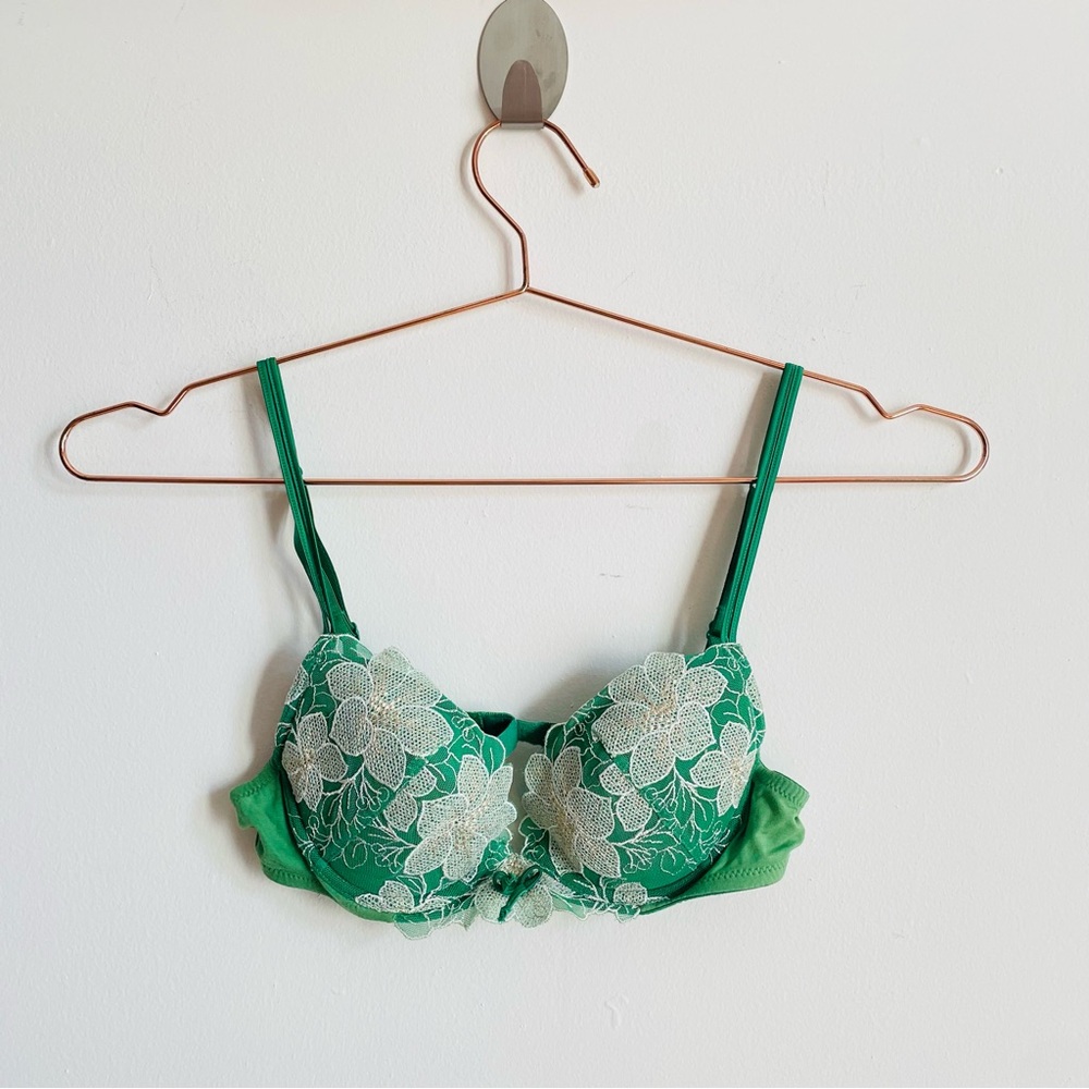 La Perla Green Floral Lace Underwire Bra